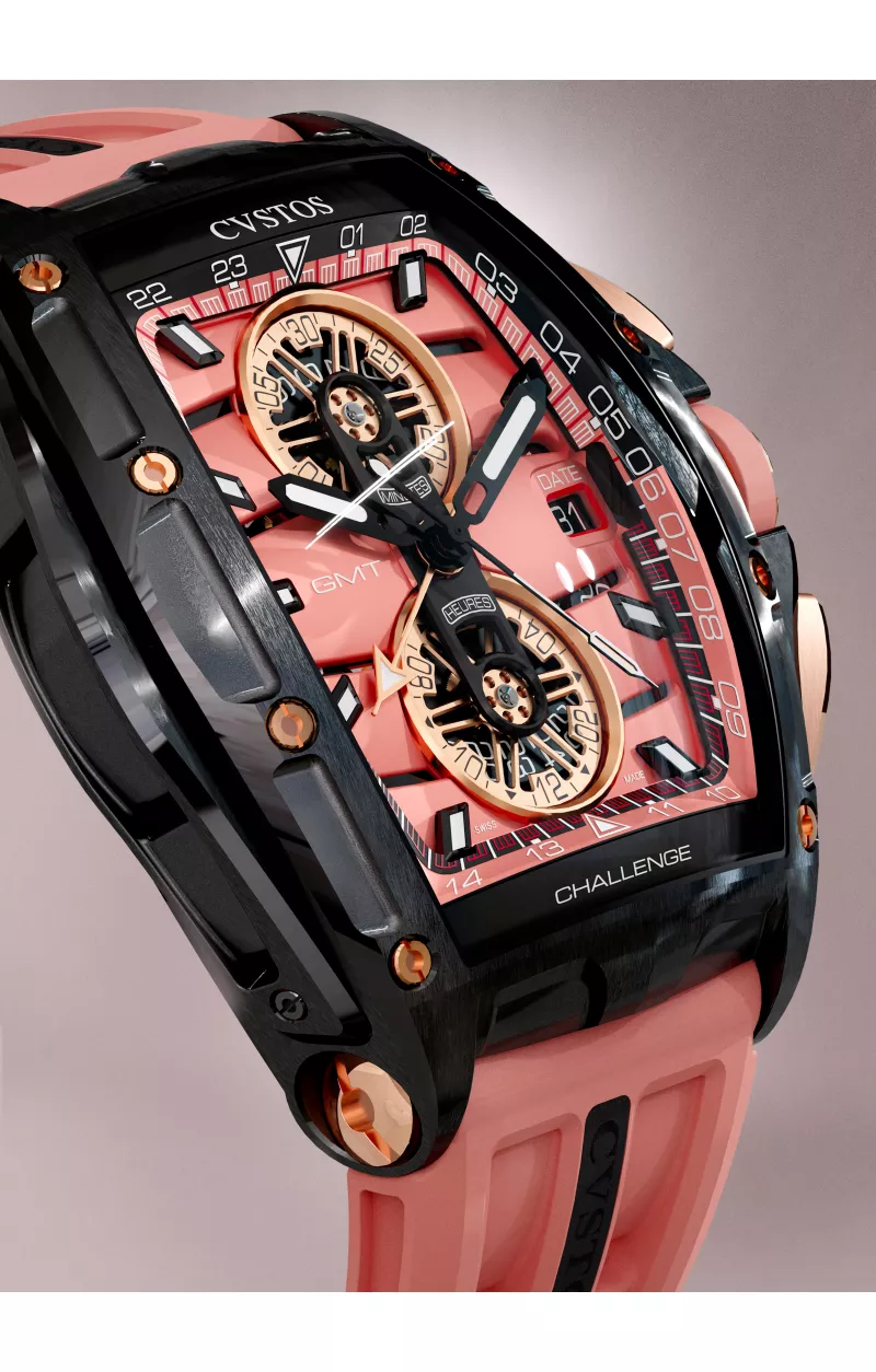 Chrono GMT Black Steel / Salmon Back