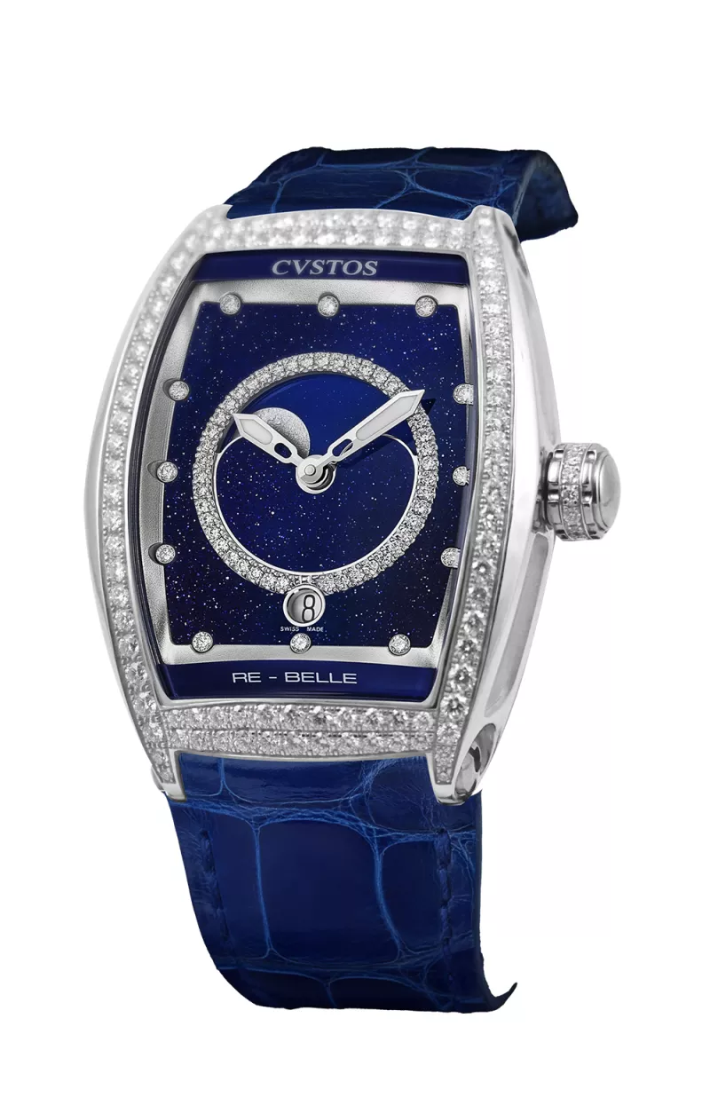 Cvstos the Time Keeper - Re-Belle Moon Steel / Diamond 1 Row Blue Aventurine