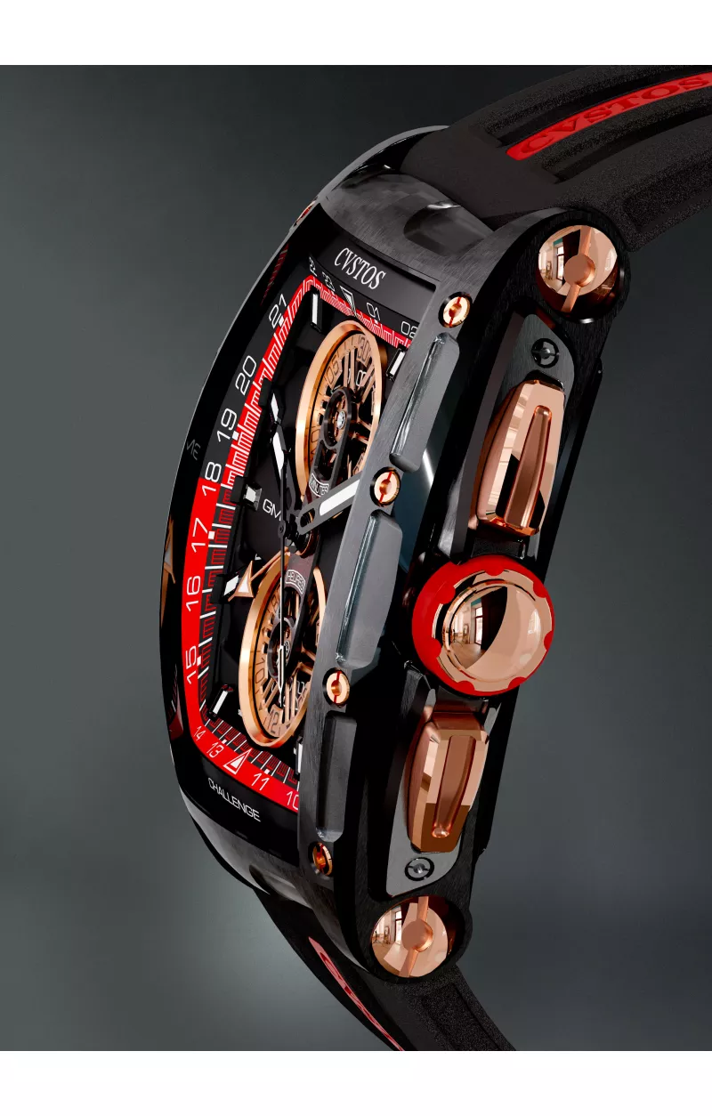 Chrono GMT Black Steel / Red Dial Soldat
