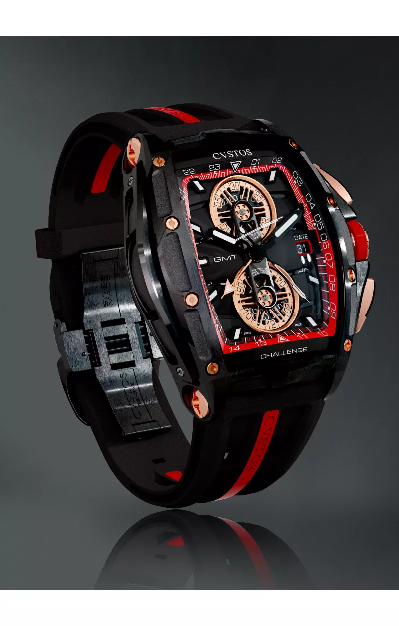 Chrono GMT Black Steel / Red Dial Soldat