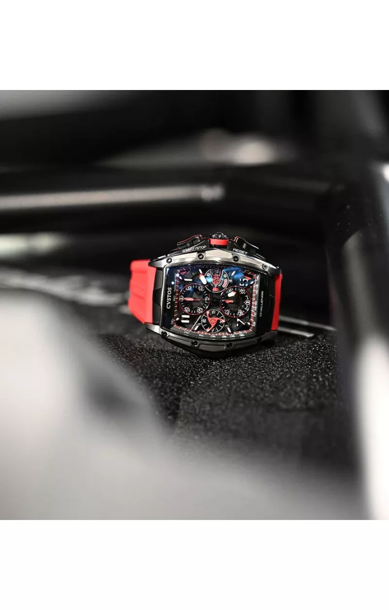 Cvstos the Time Keeper - Chrono Grey Brancard Black Titanium / Black & Red