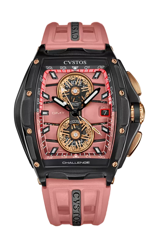 Chrono GMT Black Steel / Salmon